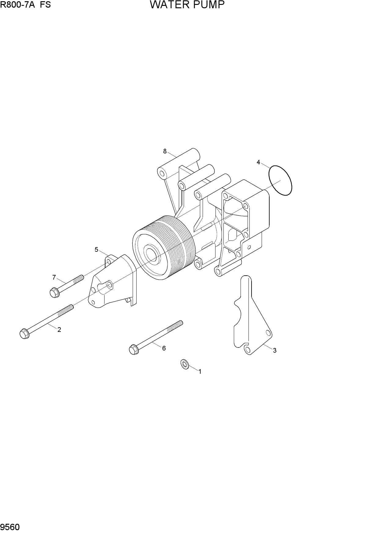 Запчасти для гусеничных экскаваторов Hyundai R800-7AFS WATER PUMP — для ...